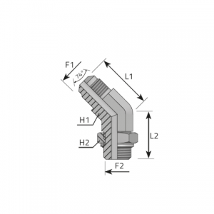 45° adjustable Adapter male JIC – male BSPP/O-ring and retaining seal. (QMJ..MOG)